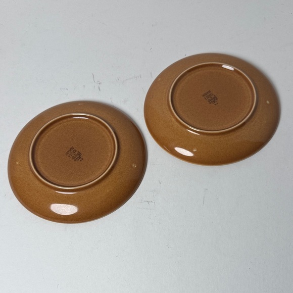 RUSSEL WRIGHT Iroquois Apricot Brown Ceramic 2 Dessert Plates - Picture 2 of 11